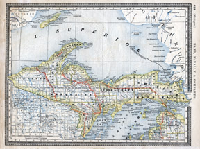 Map of Michigan upper peninsula 1881