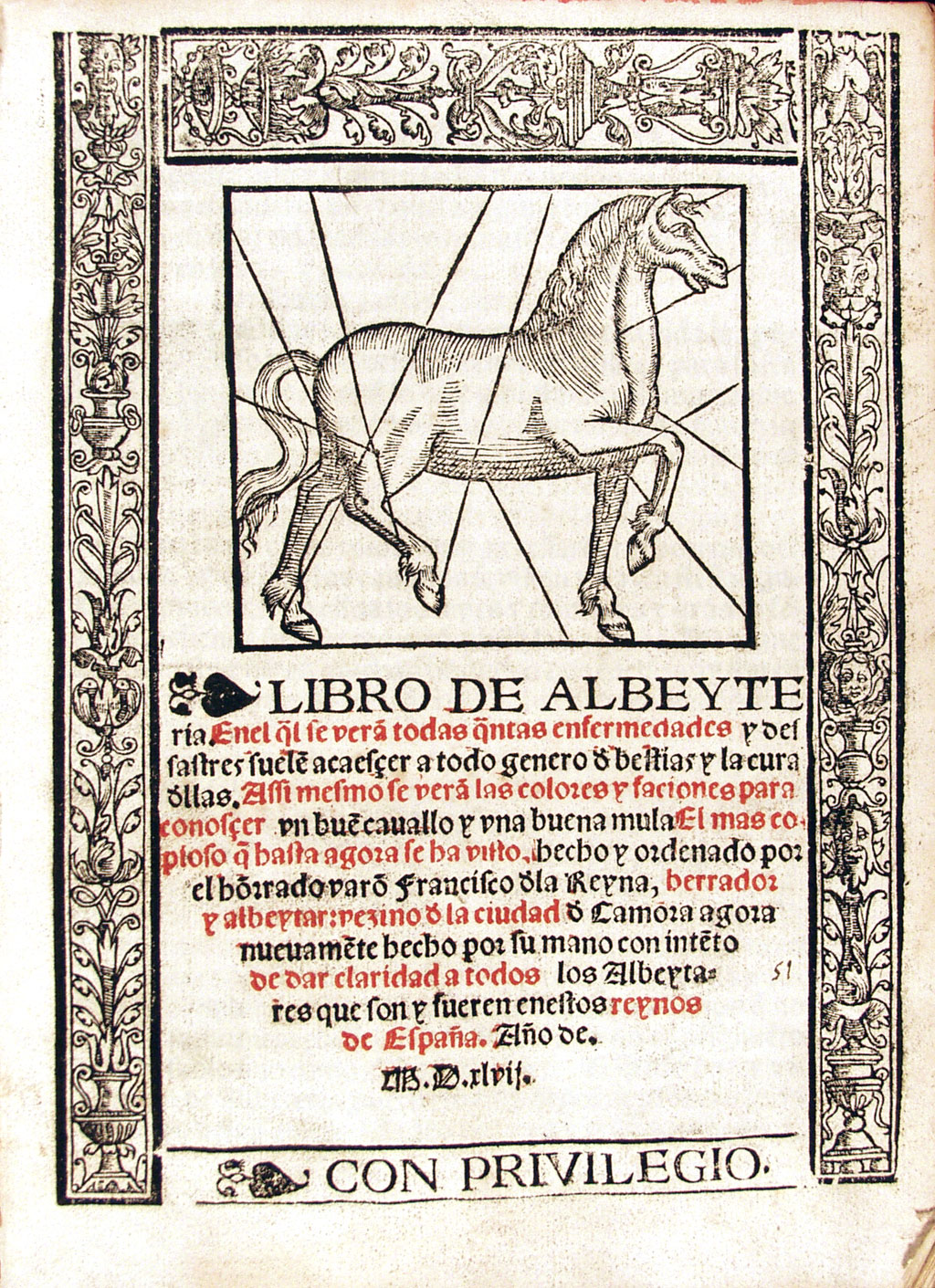 Title page, horse illustration