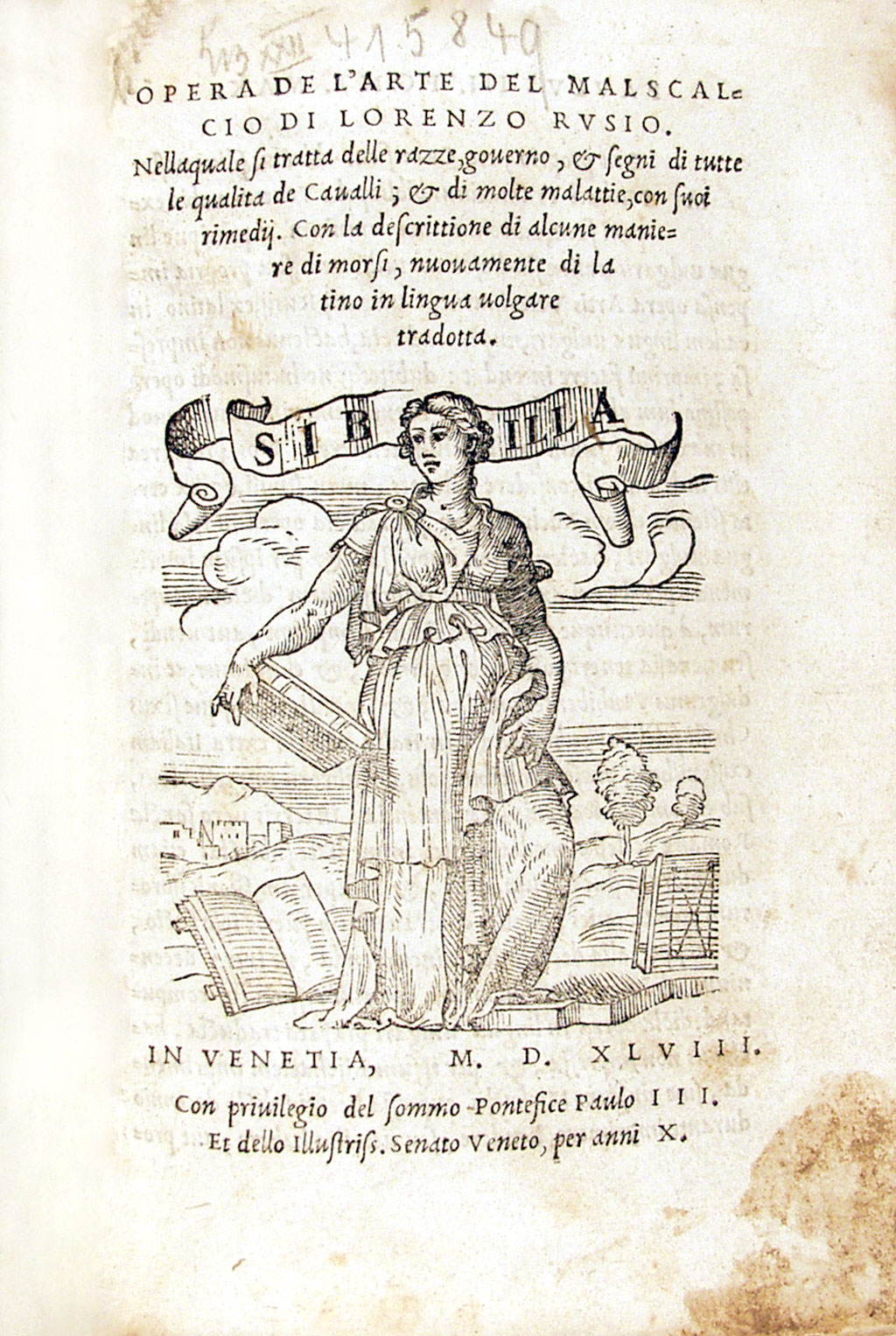 Title page with illustration of woman