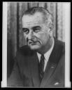 Lyndon B. Johnson, head-and-shoulders portrait, facing left