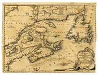 New Chart of the Coast of New England, Nova Scotia, New France or Canada
