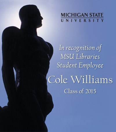 Bookplate honoring: In Recognition of Cole Williams