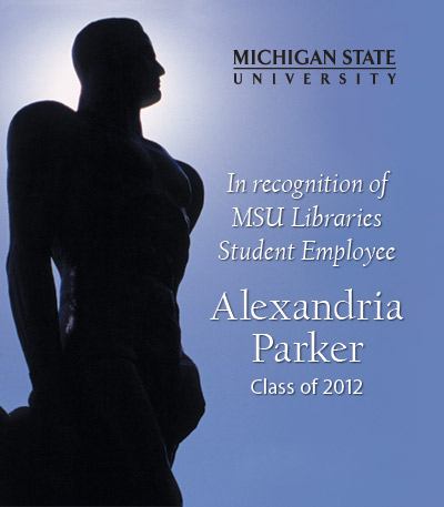Bookplate honoring: In Recognition of Alexandria Parker