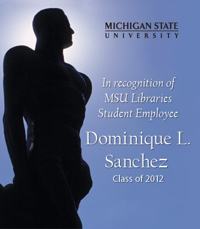 Bookplate honoring: In Recognition of Dominique L. Sanchez 