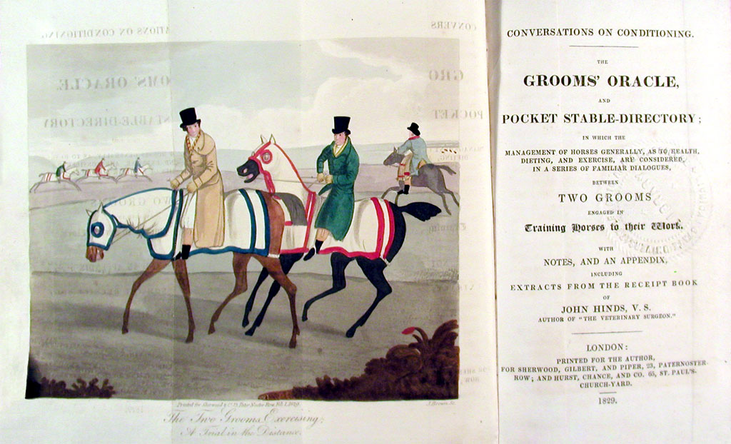 Title page and illustration of men riding horses